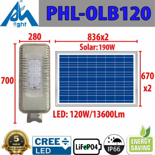 Đèn NLMT 120w PHL-OLB120 - Phú Hiển Lighting - Công Ty TNHH TM&DV Phú Hiển Lighting